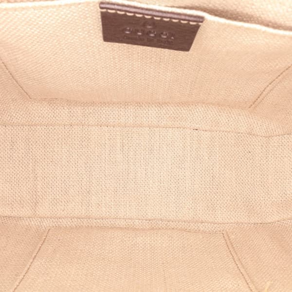 Pre-owned Gucci GG Canvas Webby Bee Camera Bag Brown