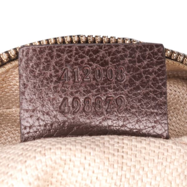 Pre-owned Gucci GG Canvas Webby Bee Camera Bag Brown