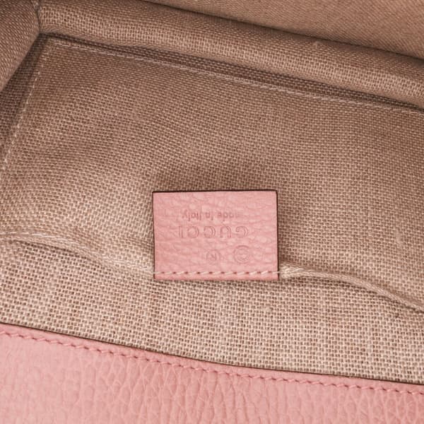 Pre-owned Gucci Small Dollar Calfskin Interlocking G Crossbody Pink