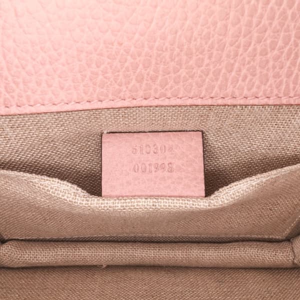 Pre-owned Gucci Small Dollar Calfskin Interlocking G Crossbody Pink