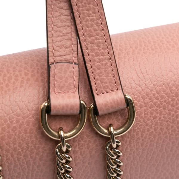 Pre-owned Gucci Small Dollar Calfskin Interlocking G Crossbody Pink