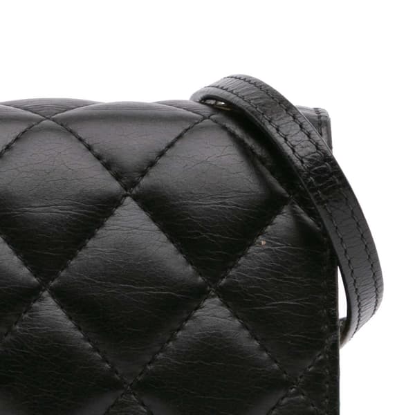 Pre-owned Chanel Mini CC Quilted Lambskin Full Flap Black