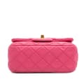 Miniatyrbild 3 av 10: Pre-owned Chanel Mini Square Classic Lambskin Pearl Crush Single Flap Pink