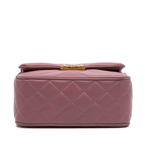 Pre-owned Chanel Paris Seoul Mini Lambskin Pagoda Single Flap Pink