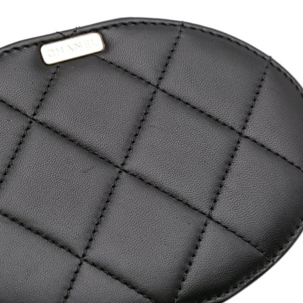 Pre-owned Chanel Mini Lambskin Elegant Chain Vanity Case Black