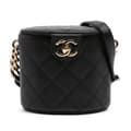 Miniatyrbilde 1 av 10: Pre-owned Chanel Mini Lambskin Elegant Chain Vanity Case Black