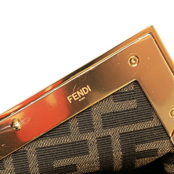 Pre-owned Fendi Small Knit Fendi First Crossbody Brown