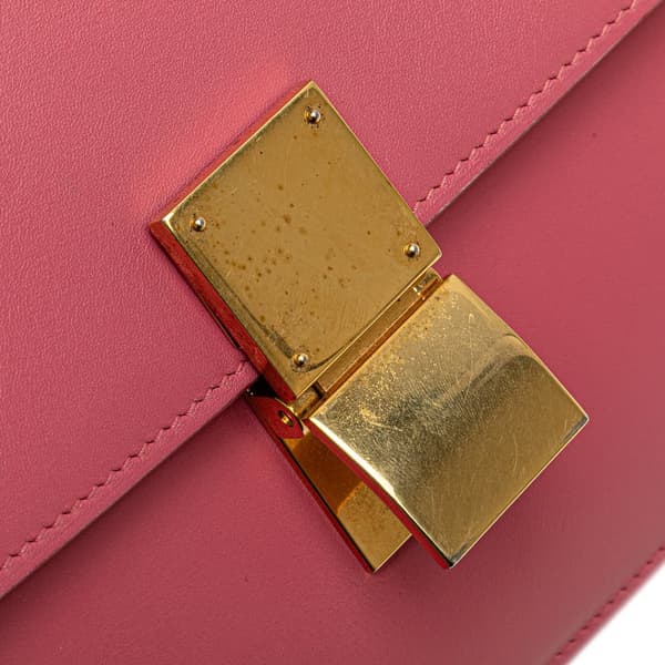 Pre-owned Celine Medium Calfskin Classic Box Pink