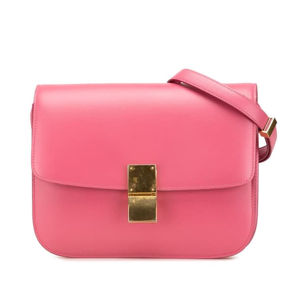 Pre-owned Celine Medium Calfskin Classic Box Pink