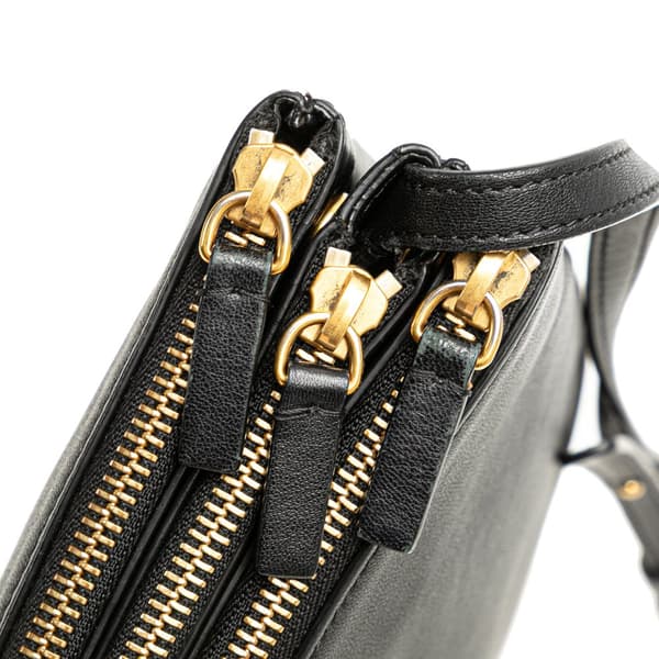 Pre-owned Celine Large Lambskin Trio Crossbody Black