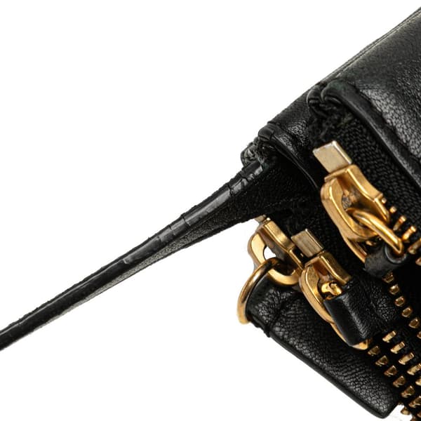 Pre-owned Celine Large Lambskin Trio Crossbody Black