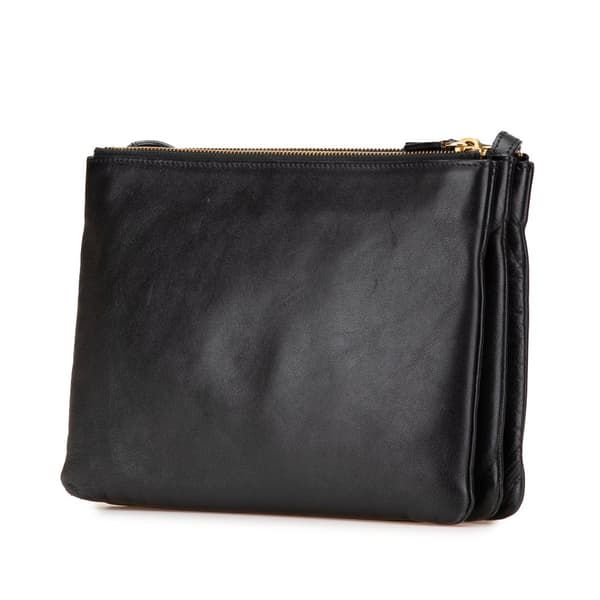 Pre-owned Celine Large Lambskin Trio Crossbody Black