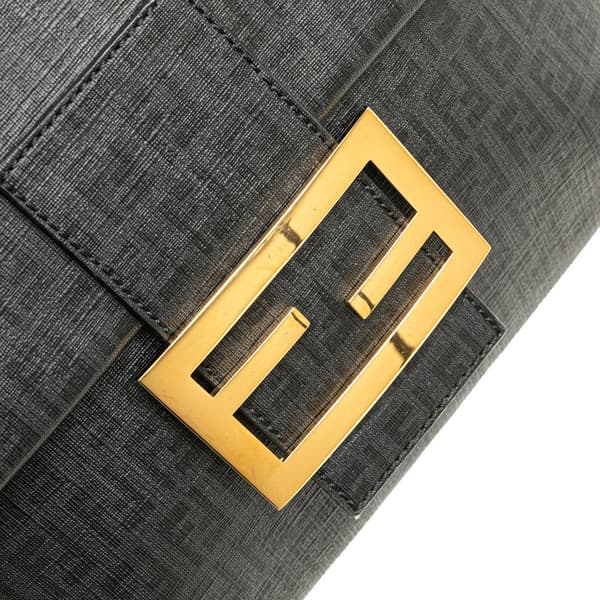 Pre-owned Fendi Zucchino Spalmati Crossbody Black