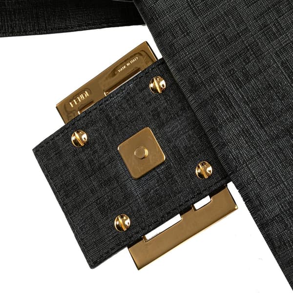 Pre-owned Fendi Zucchino Spalmati Crossbody Black