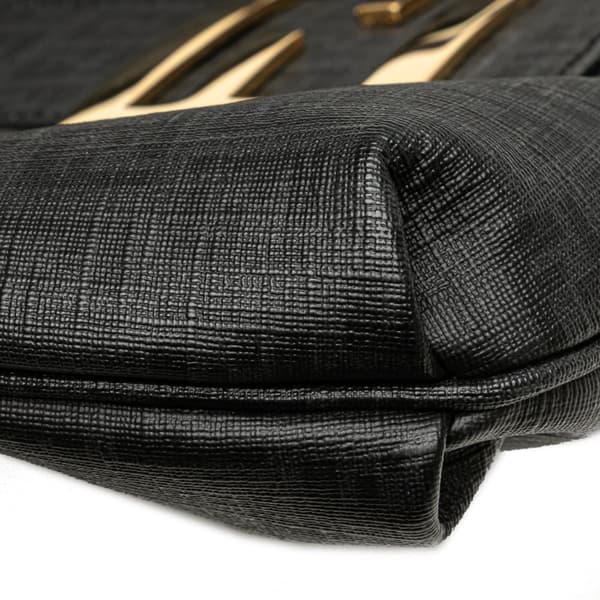 Pre-owned Fendi Zucchino Spalmati Crossbody Black
