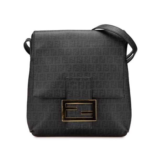 Pre-owned Fendi Zucchino Spalmati Crossbody Black
