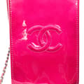 Miniatyrbild 9 av 10: Pre-owned Chanel CC Patent Phone Holder Crossbody Pink