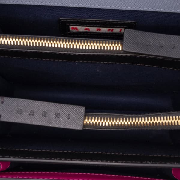 Pre-owned Marni Tricolor Leather Trunk Crossbody Pink