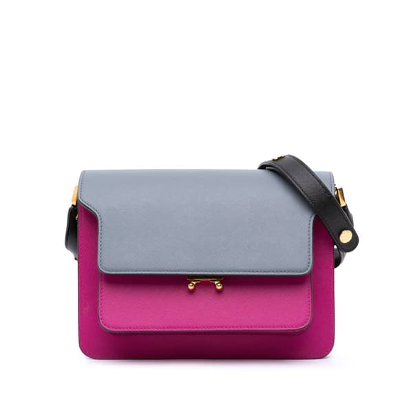 Pre-owned Marni Tricolor Leather Trunk Crossbody Pink