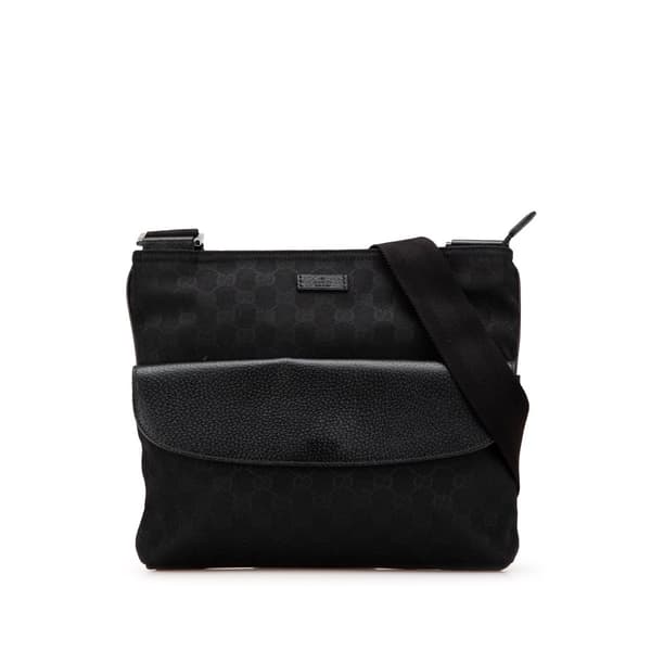Pre-owned Gucci GG Canvas Crossbody Black