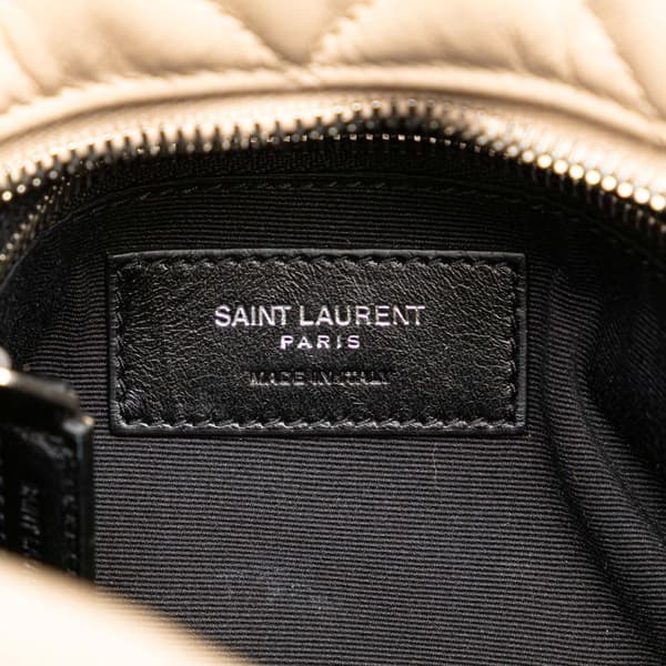 Pre-owned Saint Laurent Small Calfskin Monogram Loulou Bowling Bag Brown