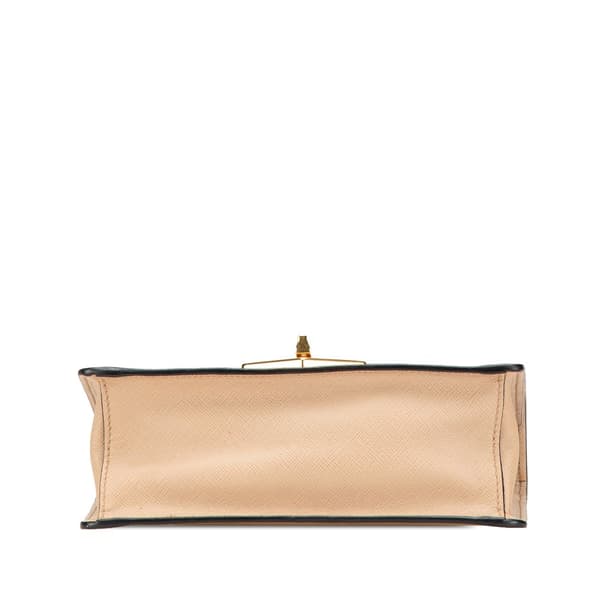 Pre-owned Prada Saffiano Turn Lock Crossbody Brown