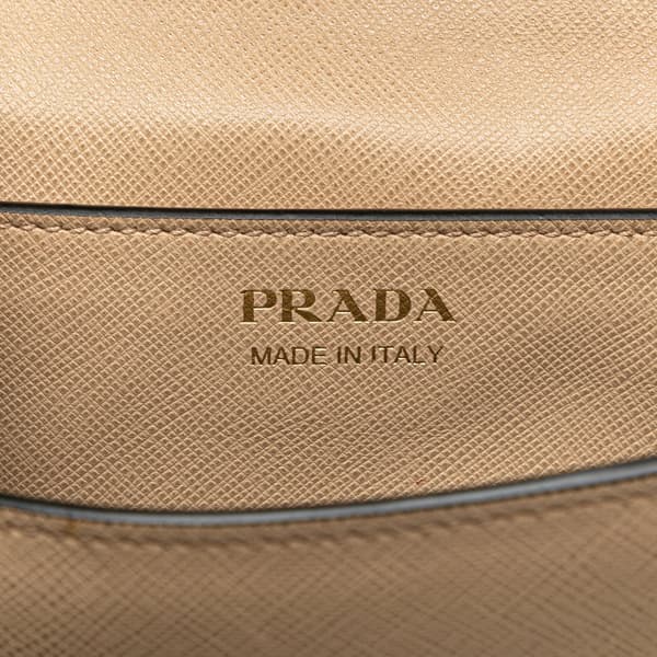 Pre-owned Prada Saffiano Turn Lock Crossbody Brown