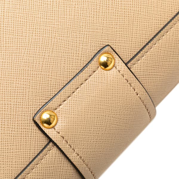 Pre-owned Prada Saffiano Turn Lock Crossbody Brown