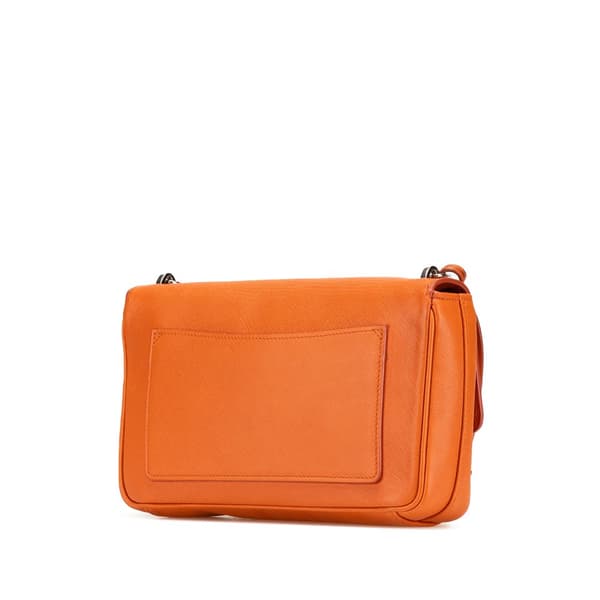 Pre-owned Prada Saffiano Sound Lock Crossbody Orange