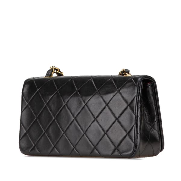 Pre-owned Chanel Mini CC Quilted Lambskin Full Flap Black