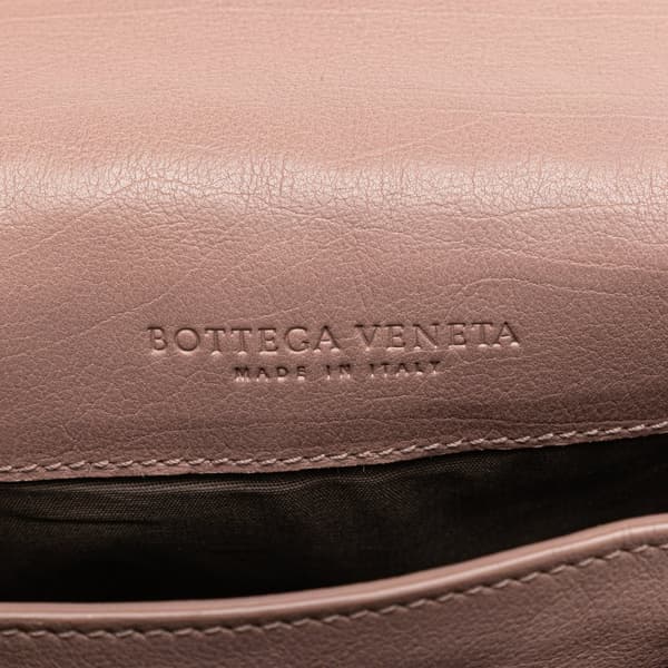 Pre-owned Bottega Veneta Nappa Intrecciato Flap Crossbody Pink