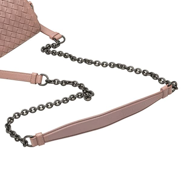 Pre-owned Bottega Veneta Nappa Intrecciato Flap Crossbody Pink