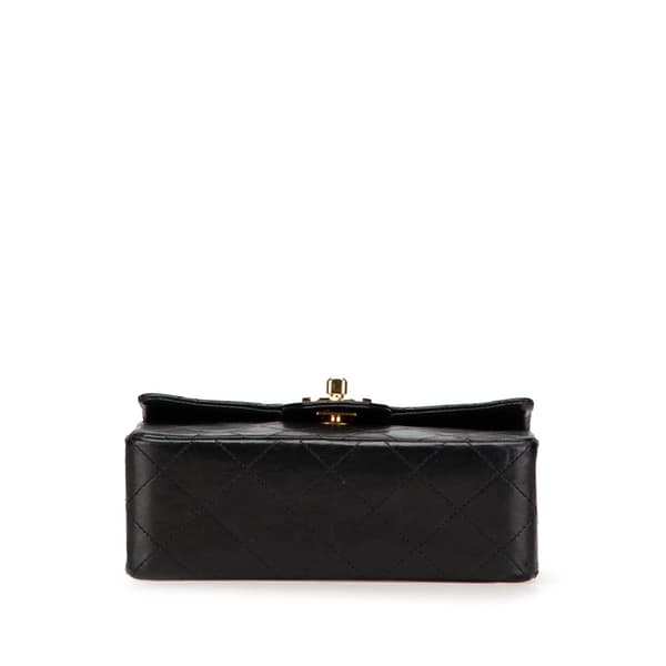 Pre-owned Chanel Mini Square Classic Lambskin Single Flap Black