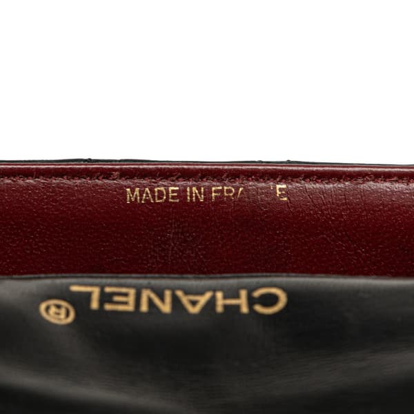 Pre-owned Chanel Mini Square Classic Lambskin Single Flap Black