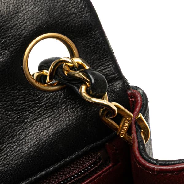 Pre-owned Chanel Mini Square Classic Lambskin Single Flap Black