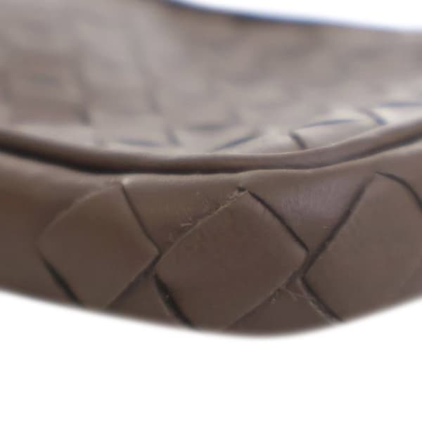 Pre-owned Bottega Veneta Nano Lambskin Intrecciato Zip Tech Case Lanyard Brown