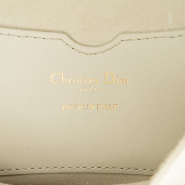 Pre-owned Dior Medium Leather Bobby Crossbody White