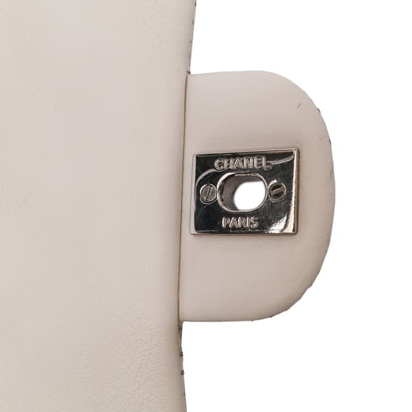Pre-owned Chanel Mini Perforated Lambskin Punch Flap White