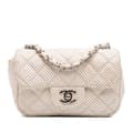 Pikkukuva 1 / 8: Pre-owned Chanel Mini Perforated Lambskin Punch Flap White