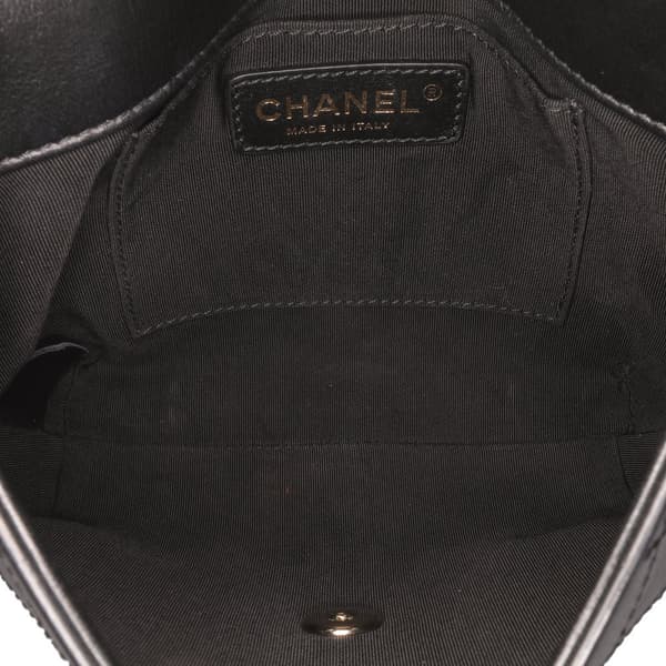 Pre-owned Chanel Small Stitched Calfskin Covered CC Flap Black