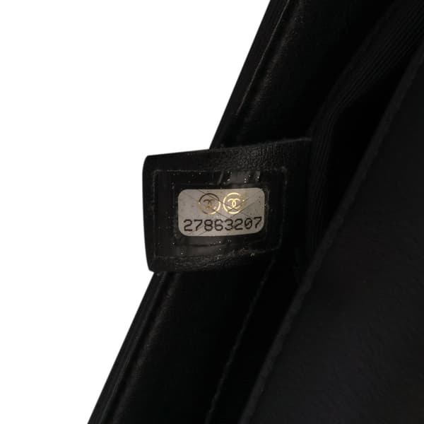 Pre-owned Chanel Small Stitched Calfskin Covered CC Flap Black