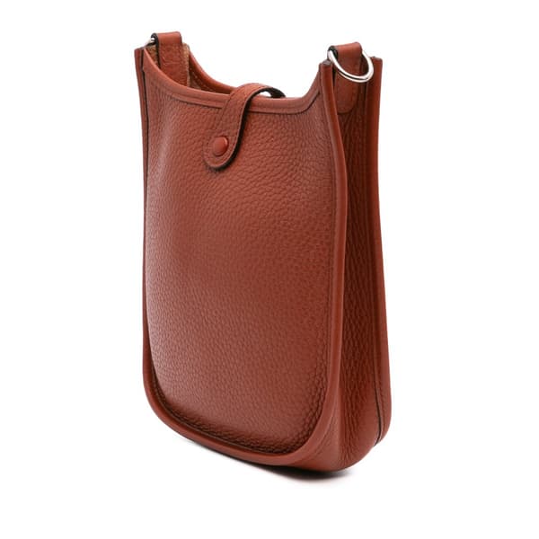Pre-owned Hermès Taurillon Clemence Evelyne I TPM Brown