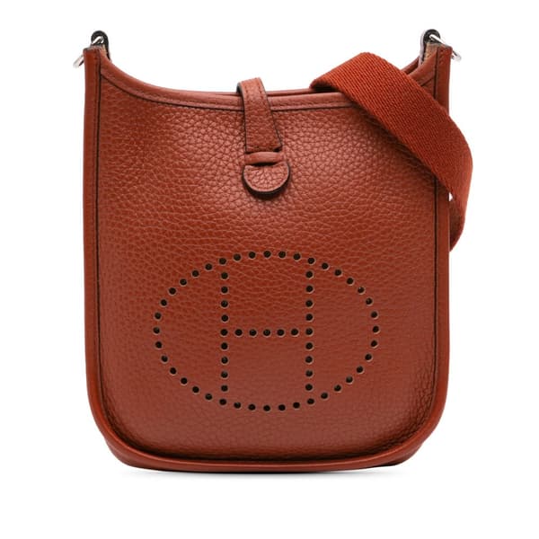 Pre-owned Hermès Taurillon Clemence Evelyne I TPM Brown