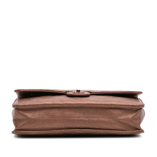 Pre-owned Chanel Mini Classic Metallic Caviar Wallet on Chain Brown