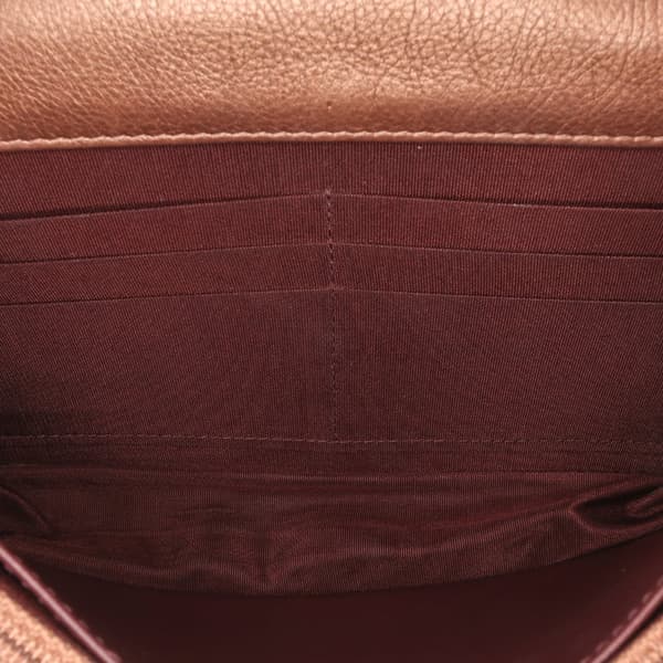 Pre-owned Chanel Mini Classic Metallic Caviar Wallet on Chain Brown