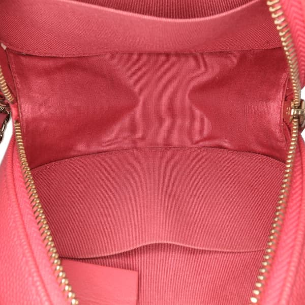 Pre-owned Chanel Caviar CC Filigree Round Crossbody Pink