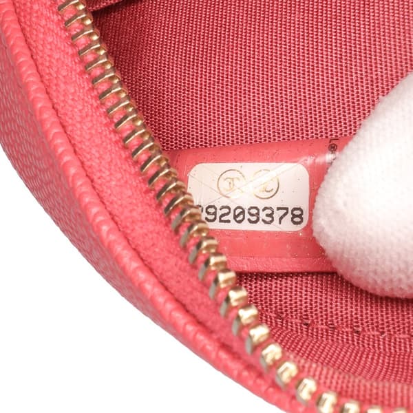 Pre-owned Chanel Caviar CC Filigree Round Crossbody Pink