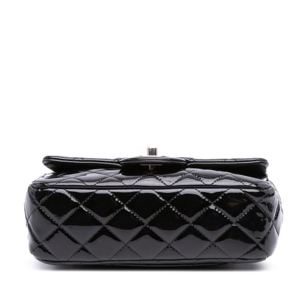 Pre-owned Chanel Mini Rectangular Classic Patent Single Flap Black