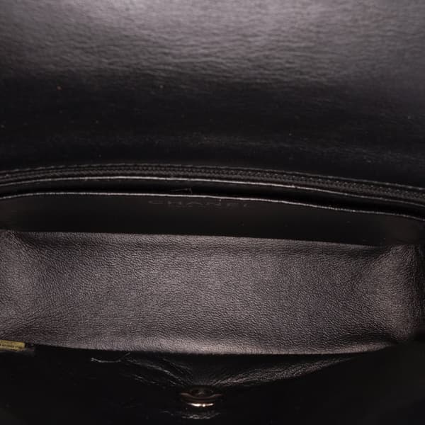 Pre-owned Chanel Mini Rectangular Classic Patent Single Flap Black
