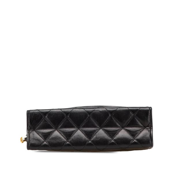 Pre-owned Chanel Mini Quilted Lambskin Tassel Flap Crossbody Black